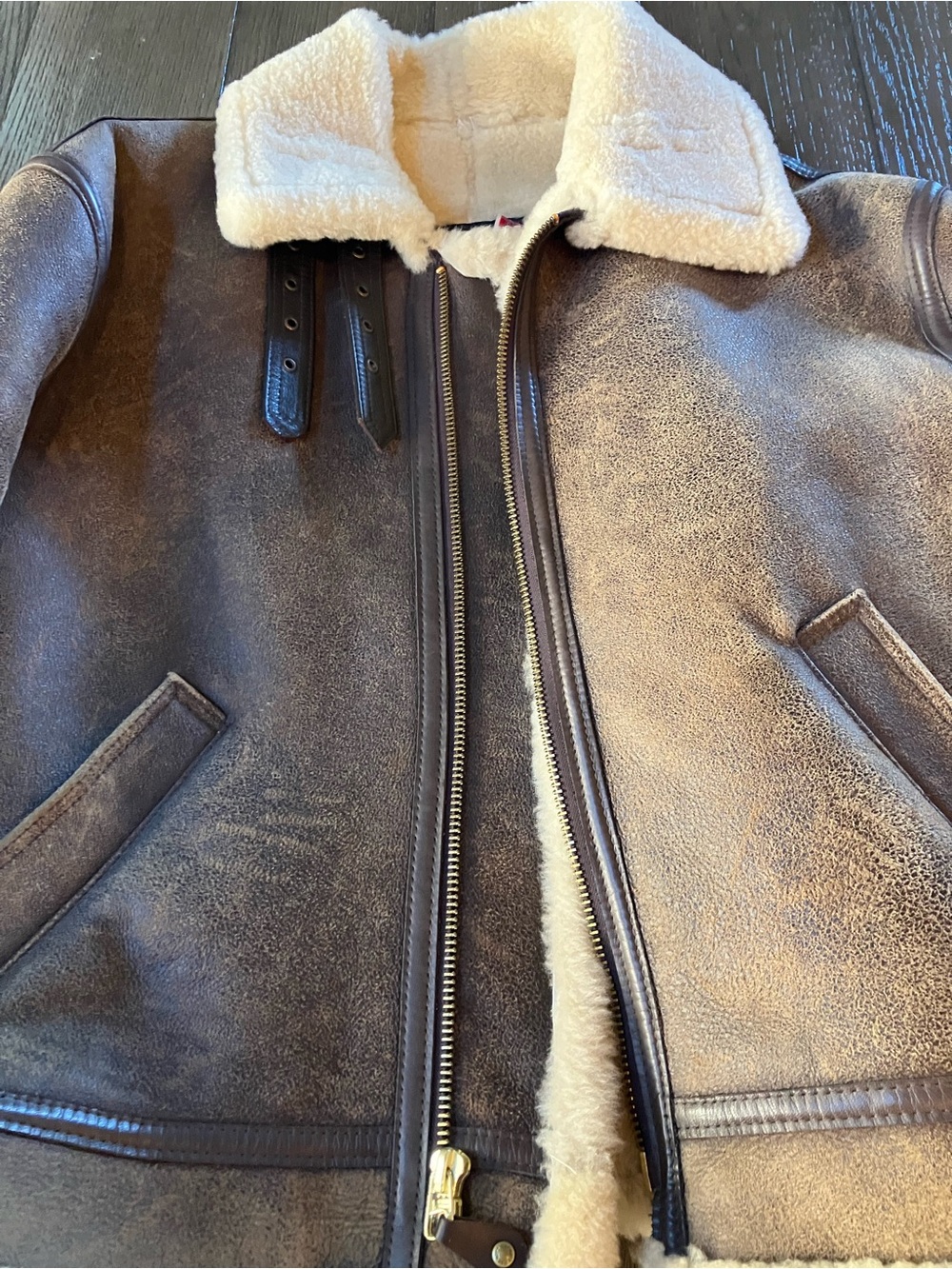 Schott NYC Classic B-3 Sheepskin Leather Bomber Jacket - Picture 5 of 16